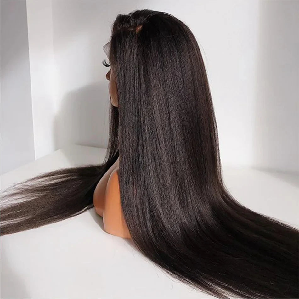 250% Density Light Yaki Straight 13x6 HD Lace Frontal Human Hair Wig