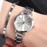 2pcs Set Watch Luxury Women Simple Dial Hollow Strap Fashion Gold Bracelet Quartz Wristwatch Student Ladies Watches Reloj Mujer - Lootquake