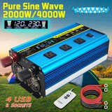 4000W Pure Sine Wave Inverter DC 12v/24v To AC 110v 60HZ Voltage Converter Car Solar Power Inverter