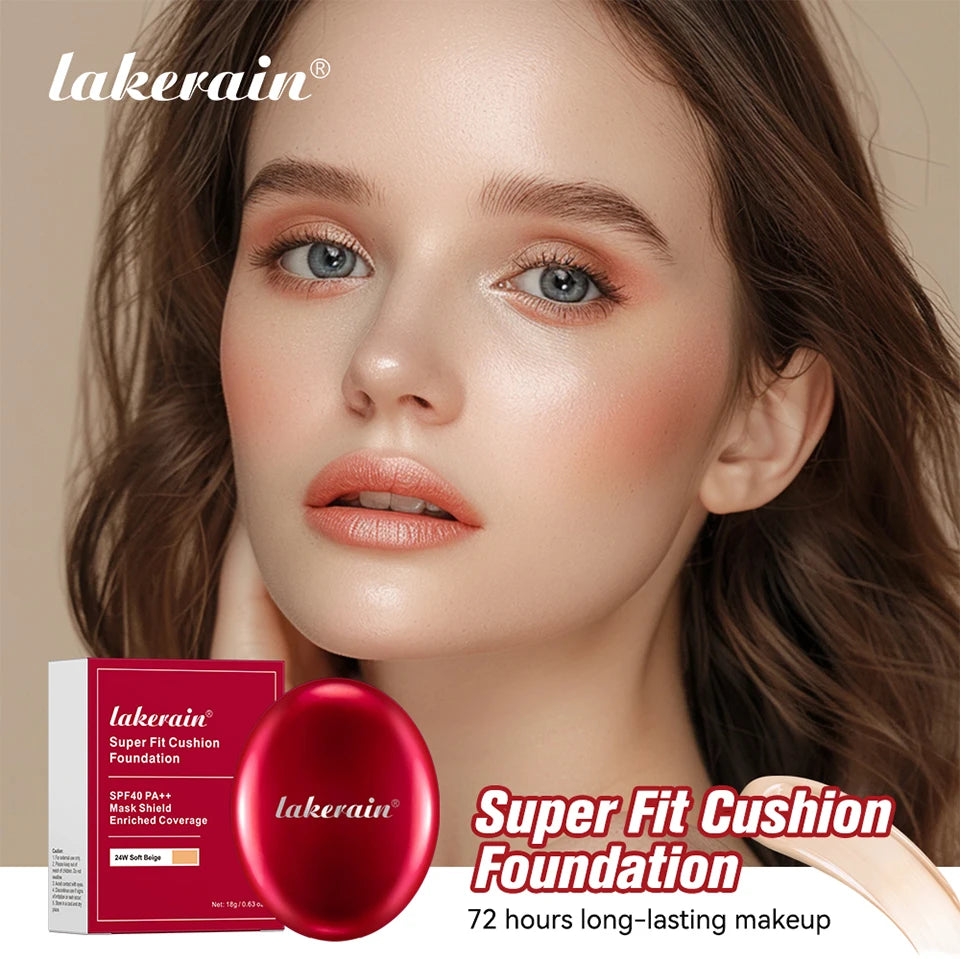 Base de maquillaje en cojín con protector solar Lakerain, resistente al agua, de larga duración, iluminadora, en crema, para mujer, maquillaje facial, cosmética coreana.