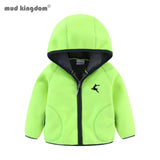 Mudkingdom Autumn Spring Girls Boys Hooded Fleece Jacket Windbreaker Zip up Reindeer Outerwear for Kids Clothes Children's Coat - Lootquake