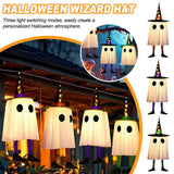 LED Witch Hat Halloween Decor - Glowing Hanging Ornament, Spooky Party Decoration for Haunted House & Witchcraft Theme