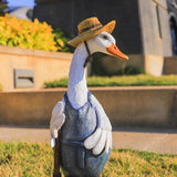Estatua de pato de resina para jardín, escultura, figurita, adorno decorativo para patio