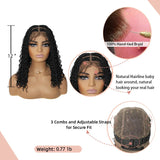 12" Boho Braided Bob Wig | 360 Lace Braided Wig | Knotless Braids | Curly Goddess Box Braid Wig