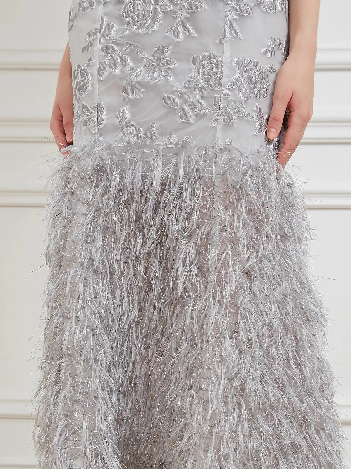 DEVCHATA New Organza Fishtail Long Dress Maxi Evening Sleeveless Bodycon Fitting Gown Feathers Women Robe Vestido - Lootquake