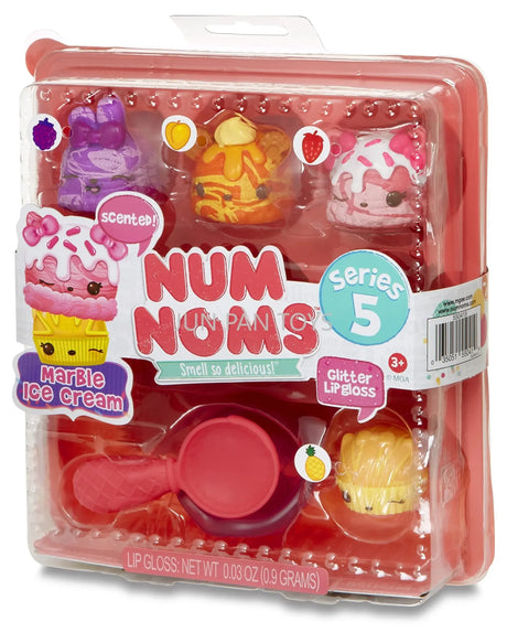 Num Noms Smell So Delicious Starter Pack Series 5 Marble Ice Cream Marshmallow Squares Jelly Rolls Glitter Lip Gloss Kawaii Toy - Lootquake