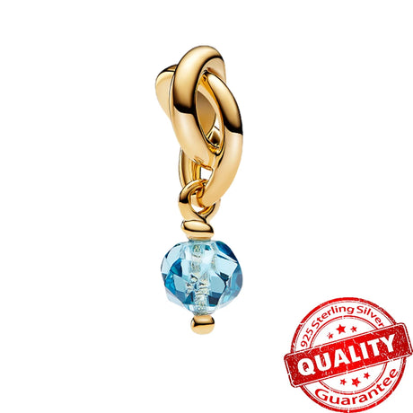 Unique 925 Sterling Silver Colorful Birthstone Eternity Round Dangle Charm Fit Original Bracelet Girls Birthday Jewelry Gift - Lootquake