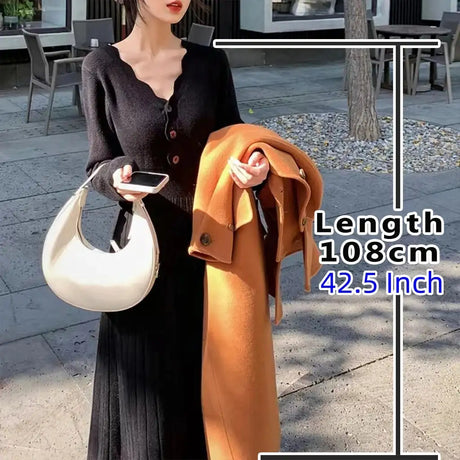 Sweater Long Dress For Woman Clothes Swing Casual Autumn Winter Knitted Korean Slim Long Sleeve Elegance Sweet Femal Clothing - Lootquake