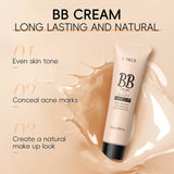 Natural Finish Foundation Cream 30ml Lightweight BB Cover Dark Circles Pores Oil Free Long Lasting Makeup Base