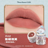 Crema labial Flower Knows Strawberry Cupid Cake, barra de labios hidratante mate, maquillaje de labios suave y sedoso, cosméticos profesionales.