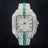 Luxury Full Diamond Watch for Men Fashion Green Iced Out Bling Square Watches Hip Hop Rap Jewelry Relogio Masculino Dropshipping - Lootquake