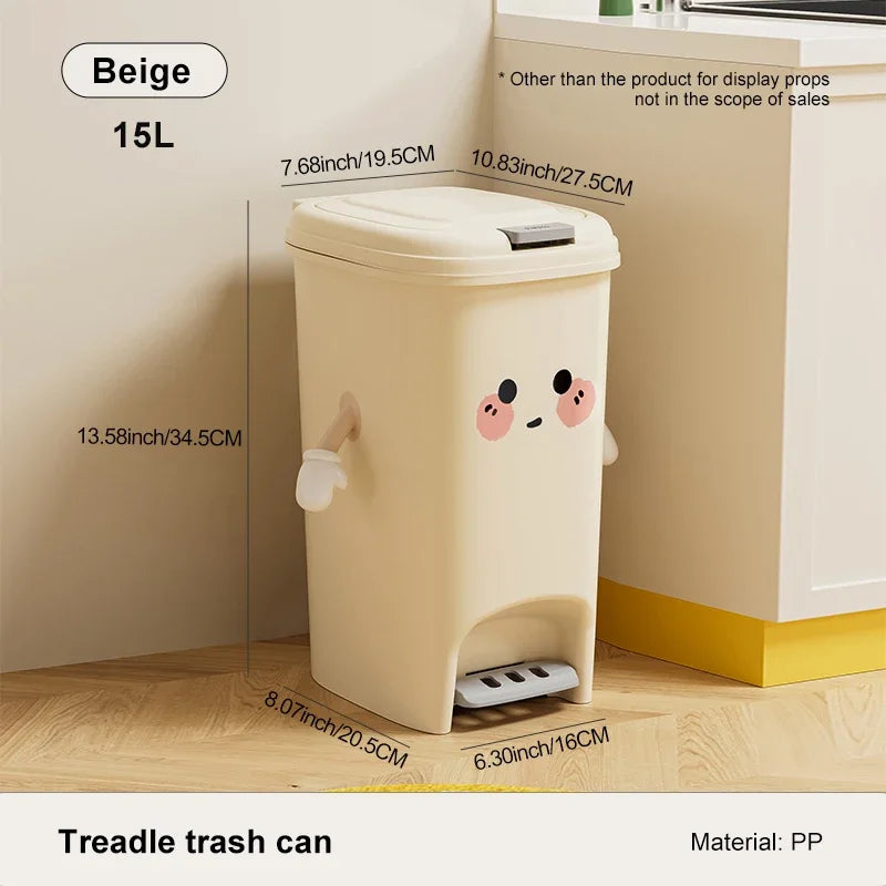 Papelera creativa para el hogar, con sentido avanzado, gran capacidad, para cocina, sala de estar, con pedal de presión y doble apertura.