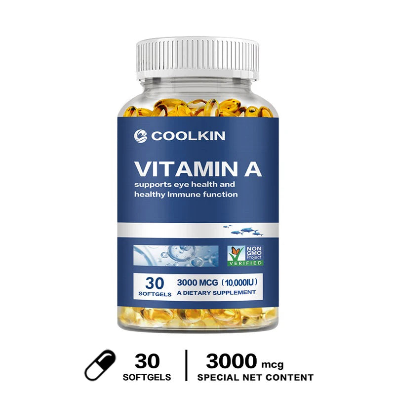 Vitamina A 10.000 UI: promueve la salud ocular, refuerza el sistema inmunitario y no contiene OMG.