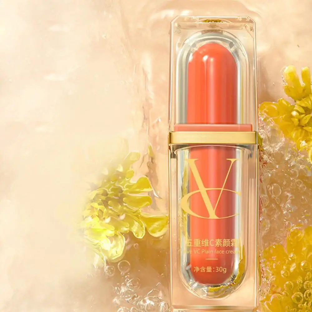 Crema facial blanqueadora con vitamina C, crema hidratante Five VC Tone Up, antiedad, elimina granos, arrugas y manchas, iluminadora, cuidado de la piel.