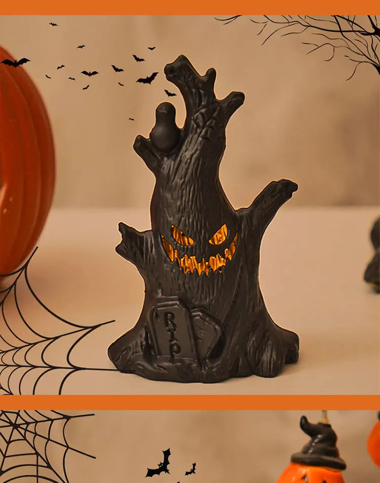 NEW Halloween Decorations, Ghost Tree Stumps, Small Ornaments, Terrifying Ghosts, Bedroom Scene Decorations, Lights