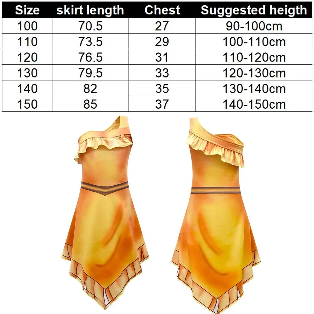 2025halloween Costume de Cosplay Pocahontased pour filles, robe princesse Matoaka, vêtements indiens de plage d'été, perruque