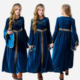 Halloween costume retro palace ball trumpet sleeves cosplay children's performance clothes European medieval costume complete