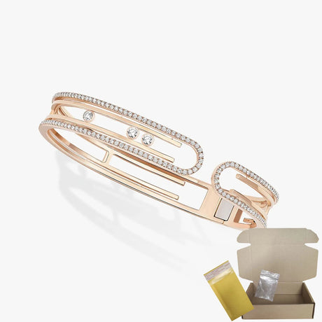 S925 sterling silver women's bracelet, classic MOVE/TWIN series, French diamond bracelet, holiday gift, high-quality jewelry - Lootquake