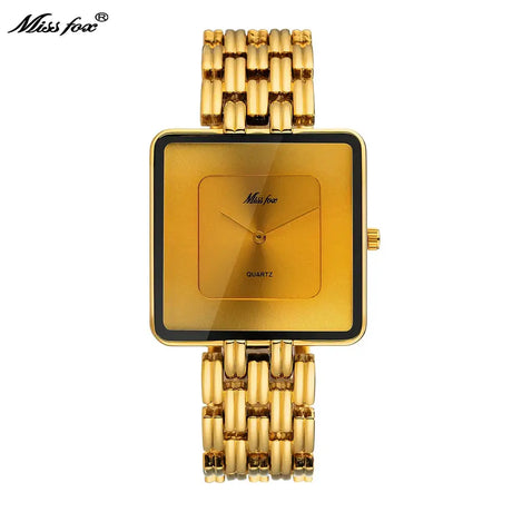 MISSFOX Brand Wristwatch Minimalist Fashion Quartz Watches Classic Design Square Dial Waterproof Stainless Steel Watch For Gift - Lootquake