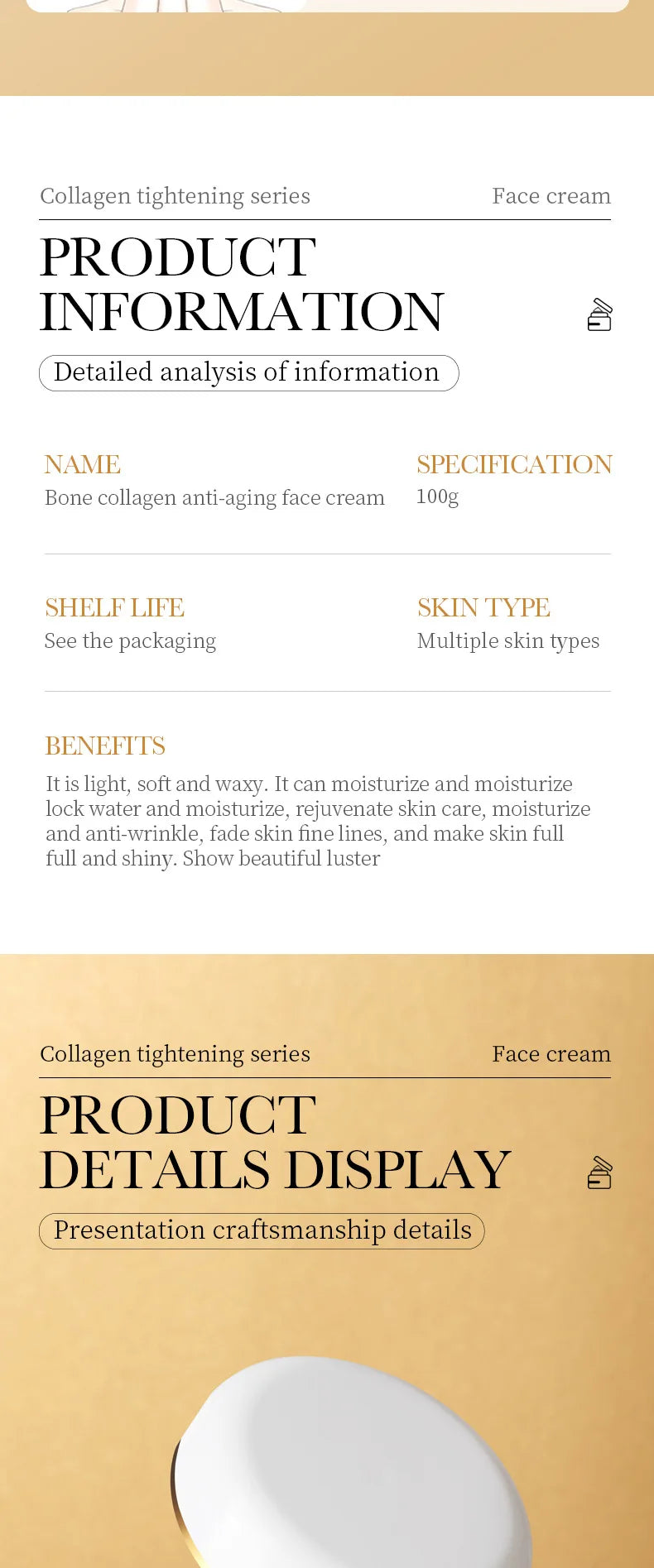 Crema facial reafirmante con colágeno SADOER sknicare Cremas faciales hidratantes Crema facial Productos de belleza para el cuidado de la piel del rostro