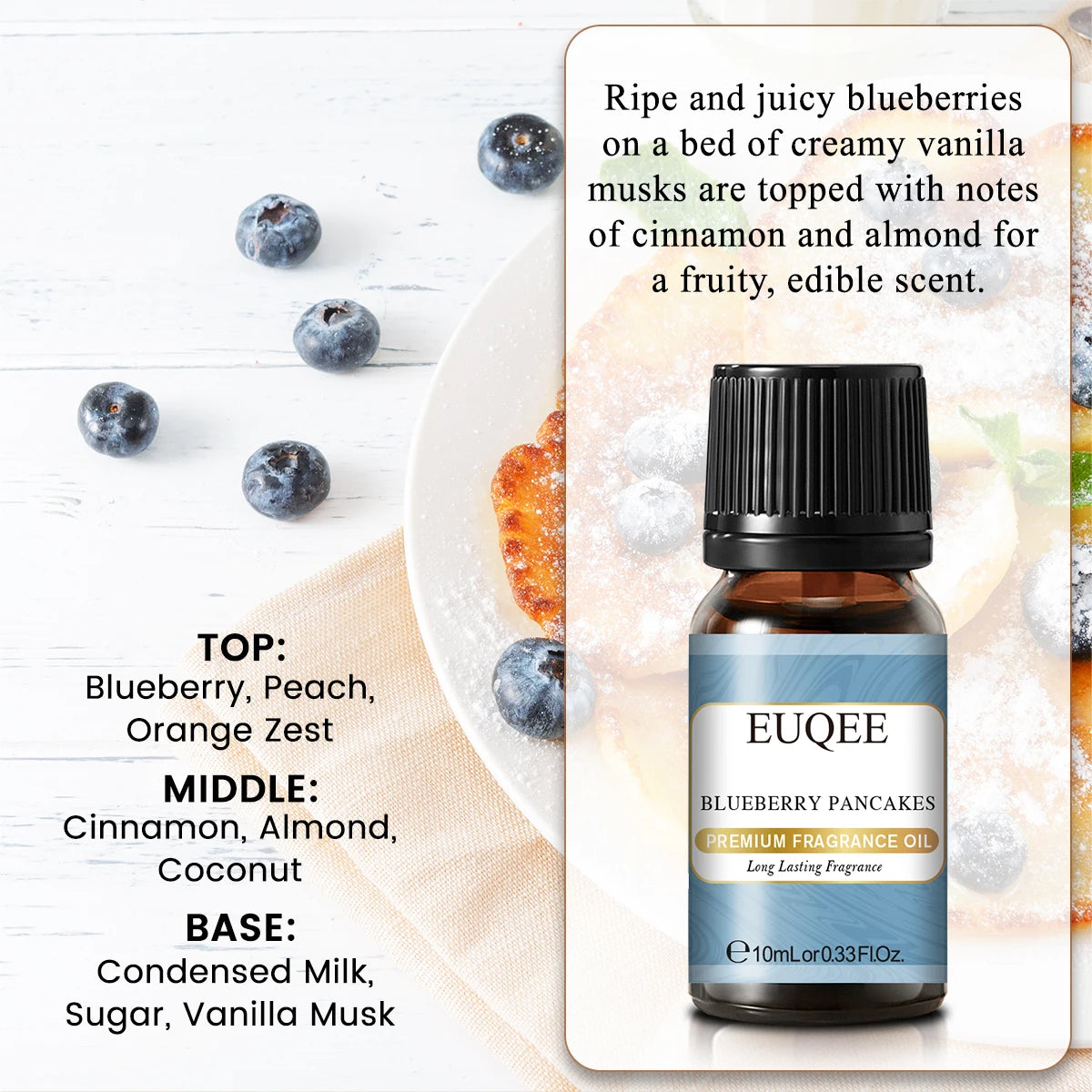 EUQEE 10ml Woody Fruit Fragrance Oil For Humidifier DIY Soap Candle Making Cedarwood Forest Pine Pumpkin Pie Coconut Pineapple
