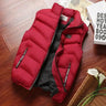 2024 New Puffer Sleeveless Coats Mens Solid Color Down Jacket Winter Warm Vest Jacket Men Waistcoat Outwear Windbreaker Clothing - Lootquake