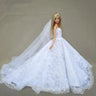 fashion for barbie elegant lady wedding dress for barbie doll clothes princesa for bjd 1/6 dress long dress accessories - Lootquake