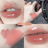 Rouge à lèvres liquide violet foncé, léger, longue tenue, transparent, hydratant, effet miroir, rose pêche, antiadhésif