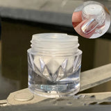 1 pieza de polvo de uñas con efecto espejo Moonlight, plateado, con purpurina fina y efecto metálico, pigmento en gel, esmalte de uñas holográfico cromado, para salón de arte.