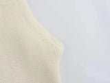 TRAFZA Women Elegant Solid Sleeveless Knitted Long Dress Fashion Single Breasted O Neck Dresses Female Chic Slim Midi Tank Dress - Lootquake