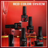 LILYCUTE 5Pcs/Set 7ML Red Brown Nail Gel DIY Nail Art Semi Permanent UV Gel Polish Long Lasting Design Manicure Kit Supplies