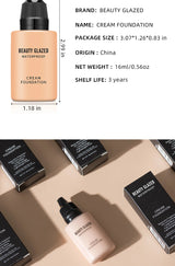 Flawless All Day: 9 Color Waterproof Concealer Foundation For Women Makeup Full Coverage Long Lasting Moisturizing