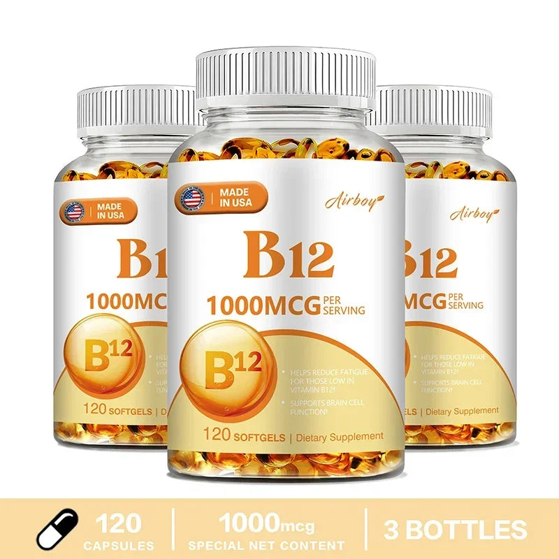 Vitamin B12 - for Mood, Brain, Nervous System, Energy, Metabolism, Relieve Fatigue, Heart Health