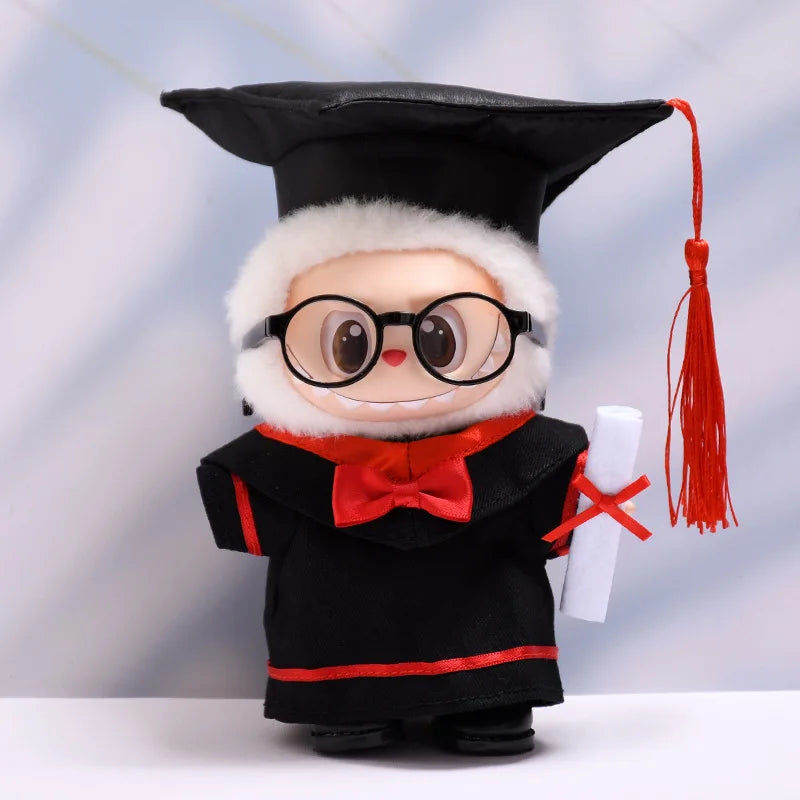 Labubu Original Doll‘s Baby Clothes Bachelor's degree High-quality Dress The Monster Outfit Accessories graduate Gift Kid's