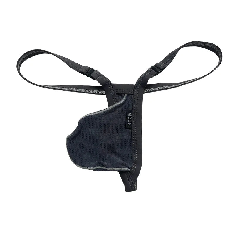 Nylon G-string Men Sexy Penis Pouch Underwear T-back Thongs Male Bulge Pouch Underpants Soft Lingerie Man Breathable Panties - Lootquake