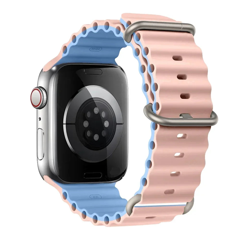 Correa de silicona para reloj de 44 mm, 40 mm, 49 mm, 45 mm, 41 mm y 38 mm, accesorio para iWatch Ultra 2 series 7, 6, 5, SE, 8 y 9
