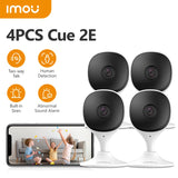 IMOU 4PCS Cue 2E 2/3MP Cámara Wifi BabyMonitor Cámara Detección Humana Compacta Cámara de Visión Nocturna Inteligente Mini Vigilancia Interior