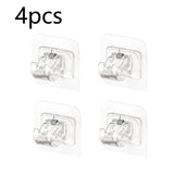 2/4 piezas de abrazaderas autoadhesivas ajustables para barra de cortina, soporte de pared para barra de cortina, sin clavos, para colgar en la pared