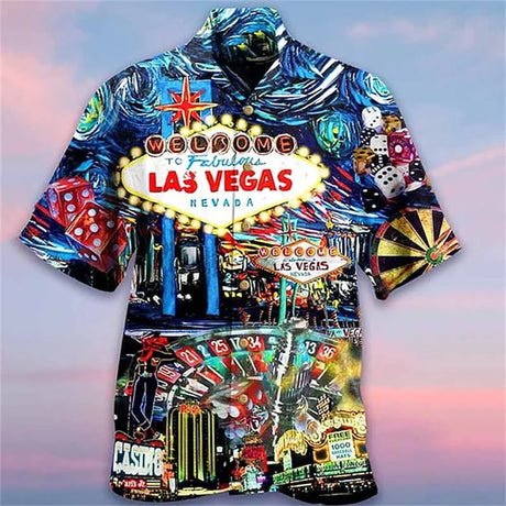 Men's 2024 Casual 3D Shirts Playing Card Printed Fun Shirts Street men's Summer Short Sleeved Clothing Men's Outdoor Clothing - Lootquake
