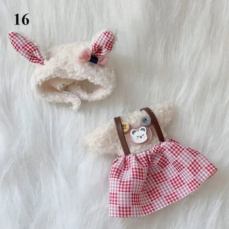 Dolls Clothes Suit For 16cm Doll Dress Up Accessories Sleeveless Top Casual Pants Denim Grid Dress Skirt Daily Wear Accessories - Lootquake