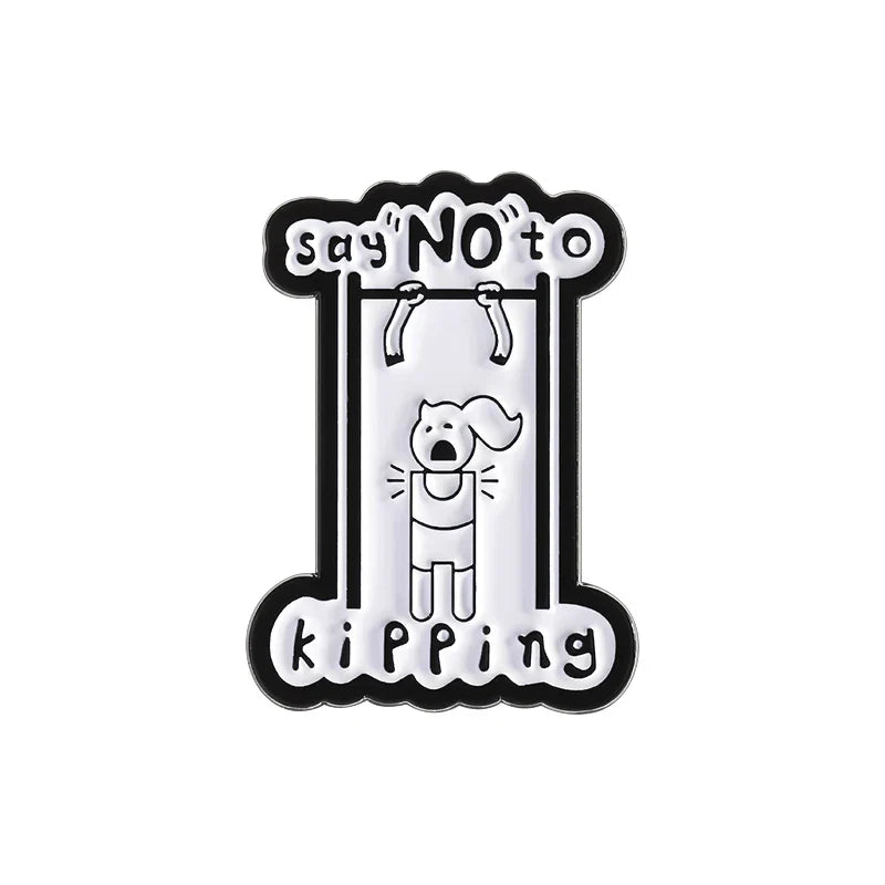 "No Kipping" Fitness Enamel Pin Brooch Badge Jewelry Gift