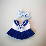 17cm Labubu Clothes V1 Labubu Cute Sailor Uniform Vinyl Doll Labubu Beautiful Cute Kit  Accessories Sitting Party Gifts