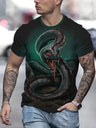 Fashion 3D Snake Printed T Shirt For Men Funny Animal Pattern Oversized T-shirt Summer Hip Hop Trend Clothing Casual O-neck Tops - Lootquake