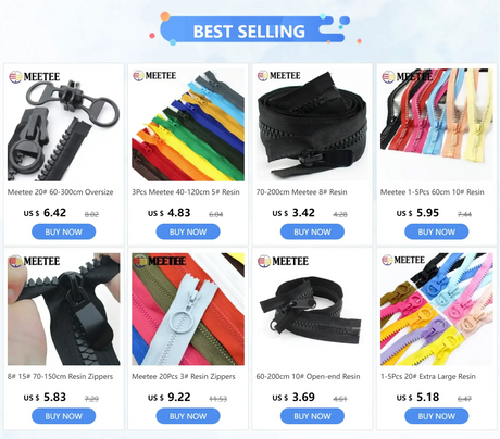 1Pc Meetee 60-300cm 5# Resin Zippers Black White Double Slider Open-End Zips for Sewing Coat Tent Zipper Closure DIY Accessories - Lootquake