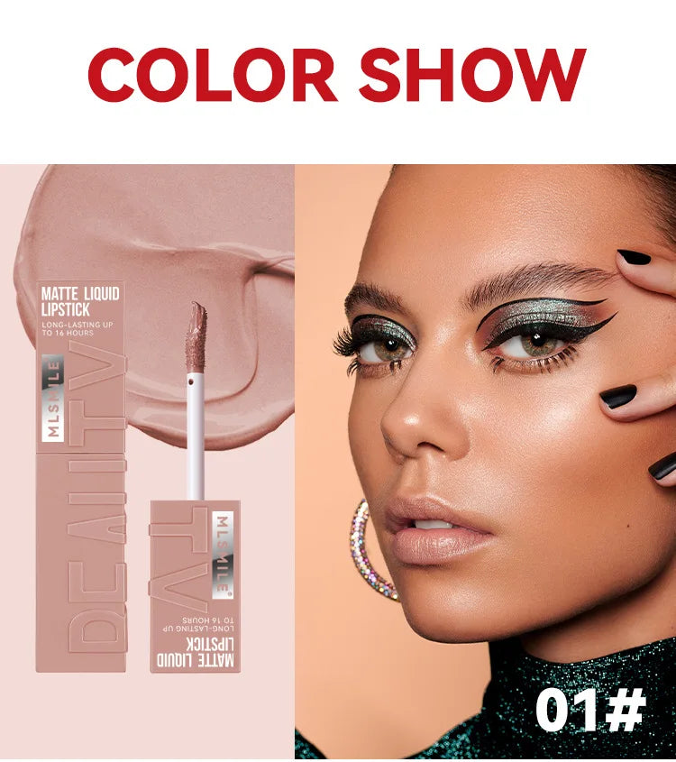 Rouge à lèvres liquide mat 6 couleurs, longue tenue, teinte antiadhésive, brillant à lèvres nude, waterproof, maquillage