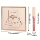 8 piezas de lápiz labial líquido mate, brillo de labios - resistente al agua, antiadherente, brillo de labios de larga duración, tonos marrón, rosa, morado y rojo, adecuado para el Día de San Valentín, diario, fiestas, viajes