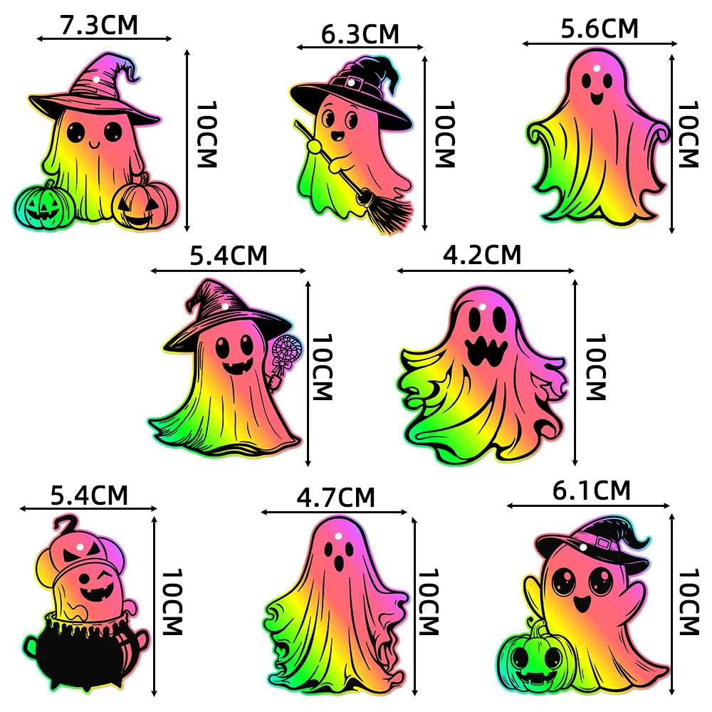 Adhesive Wallpaper for Wall Halloween Ghost, Scary Scratch Art DIY Decals for Haunted House Party Supplies Home Decor