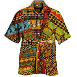 Colourful Bohemia African Graphic Shirts For Men Clothing Fashion Mens Short Sleeve Casual Y2k Lapel Blouse Summer Beach Tops - Lootquake
