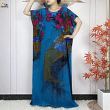2024 Latest Muslim Sets Women Clothing Cotton Floral Loose Dashiki Long Dress African Abaya Dubai Traditional Islamic Clothing