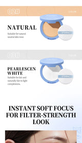 Polvos fijadores mate Ocheal para rostro, control de grasa, ligeros, radiantes, base de maquillaje, polvos compactos, maquillaje de cobertura total, cosmético